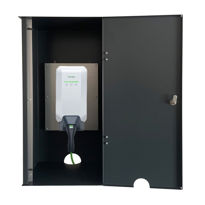 Wallbox-seinäkaappi auton latausasemalle Keba P40 Lukittavaa varten