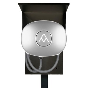 Pedestal para veículos eléctricos para a Wallbox Halo Charge Amps com cobertura contra a chuva