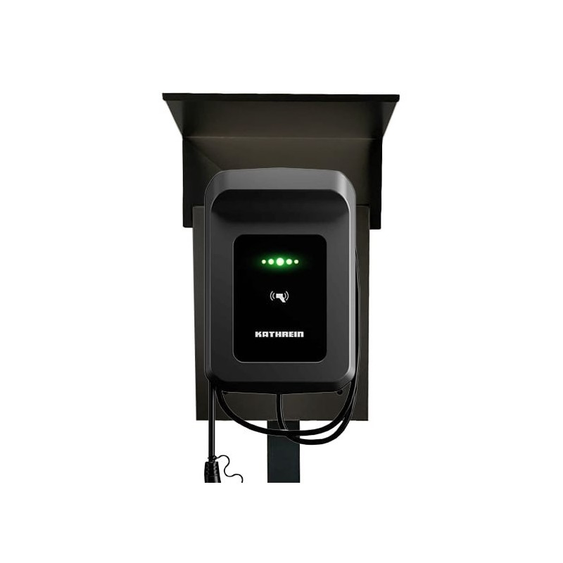 Standfuß E Auto Stele für Kathrein KWB-AC Wallbox mit Regendach