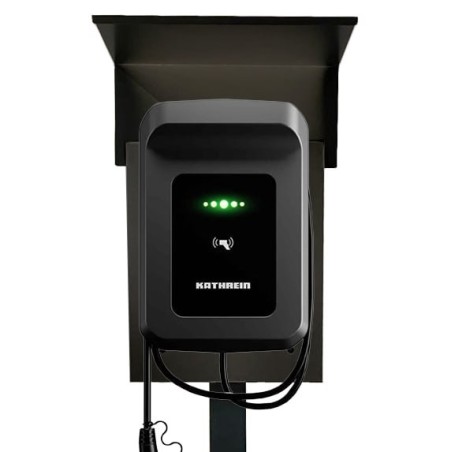 Standfuß E Auto Stele für Kathrein KWB-AC Wallbox mit Regendach