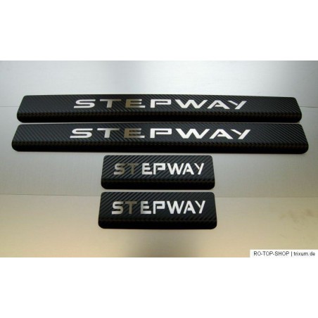 Dacia Logan MCV Stepway 2013-2021 Edelstahl Carbon Style Einstiegsleisten