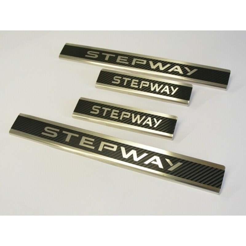 Dacia Logan MCV Stepway 2013-2020 stainless steel carbon style sill plates