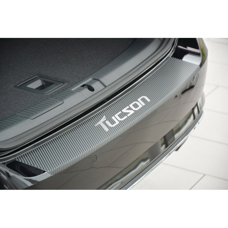 Hyundai Tucson 2 bj 2015-2018 Protection du seuil de chargement en acier inoxydable carbone