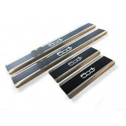 Fiat 500L stainless steel carbon style sill plates