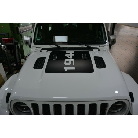 Montage folie motorkap 1941 voor Jeep Wrangler JL bj.2018-2020