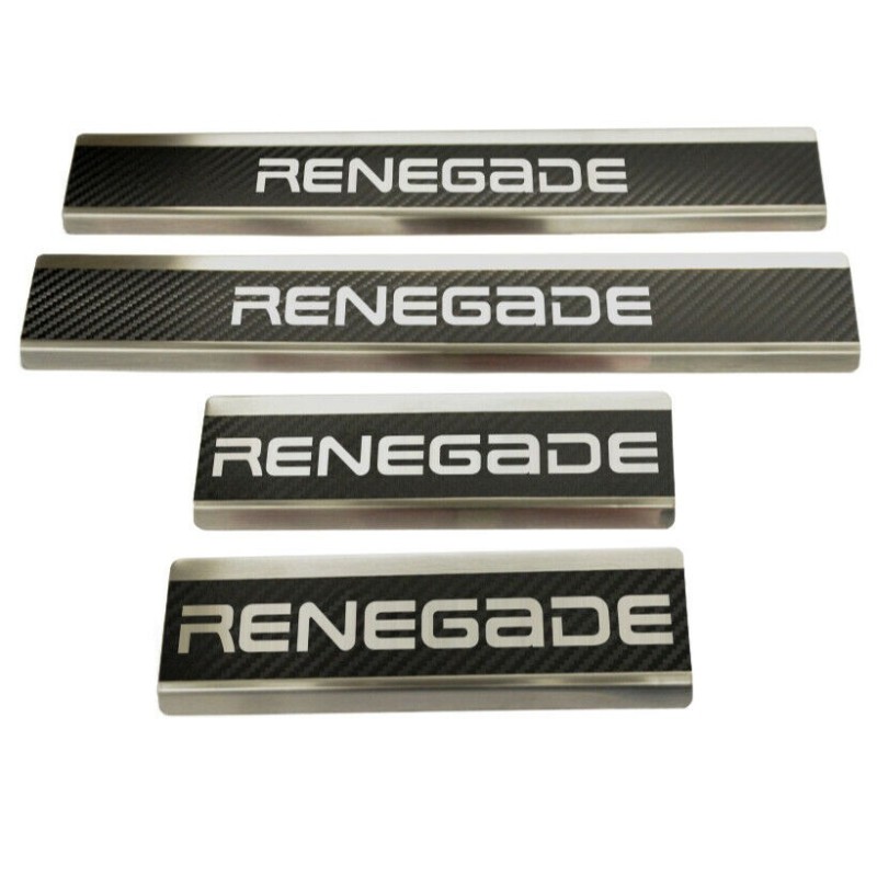Embellecedores de umbral de carbono de acero inoxidable para Jeep Renegade