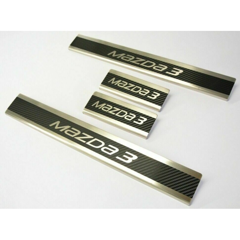Mazda 3 BM BN 2014-2018 2014-2018, ornamente pentru pragurile de carbon din oțel inoxidabil