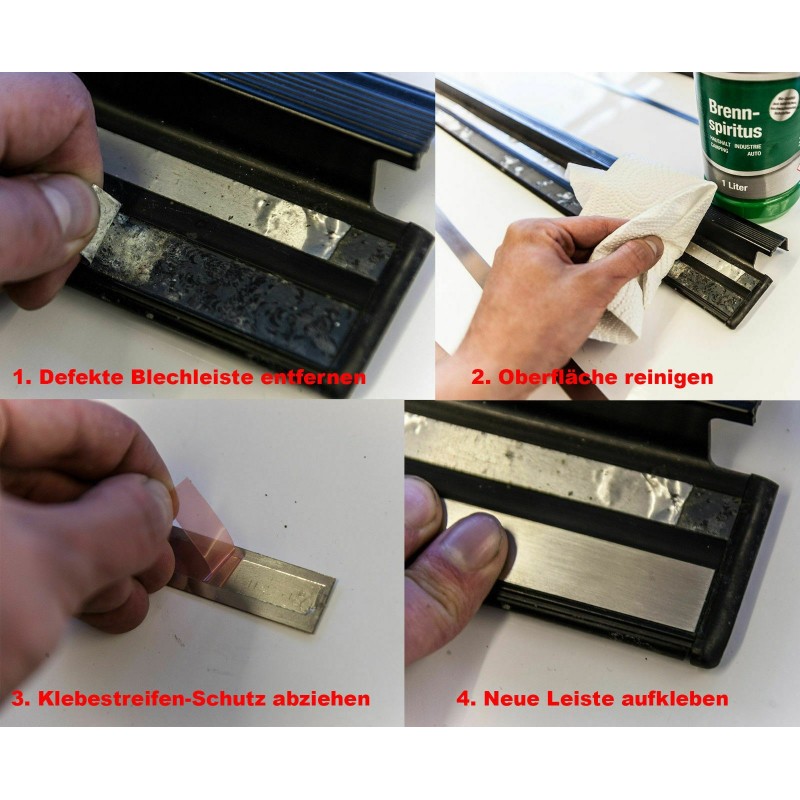 Mercedes W124,S124 ab.bj.09.1989 stainless steel door sill repair kit