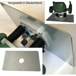 Tavola per fresatura in acciaio con inserto per fresa Bosch POF 1400 ACE 1200 AE