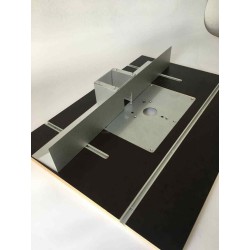 Router table plate with stop for Bosch POF 1400 ACE 1200 AE router screen printing