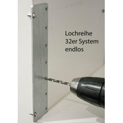 Bohrlehre Lochreihen Bohrschablone 32 mm für Regalböden & Dübelbohrungen Stahl