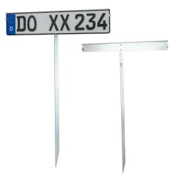 Parkolótábla ütközőoszlopos rendszámtábla rögzítéssel 750mm