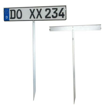 Parkeringsskilt med montering af nummerplade med slagstolpe 750 mm