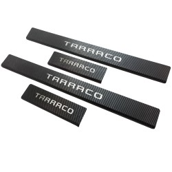Stainless steel carbon sill plates with lettering for Seat Tarraco