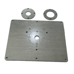 Placa de montagem com anéis de inserção para a mesa de encaminhamento