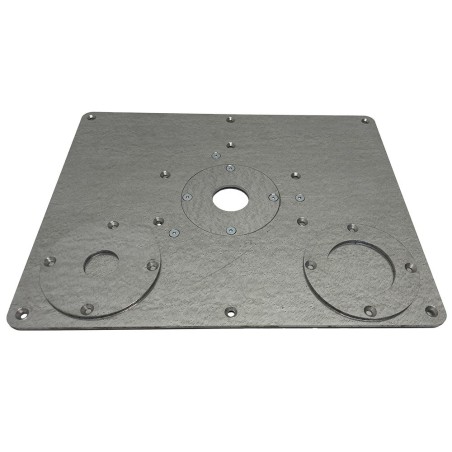 Piastra di montaggio con anelli di inserimento per router Bosch POF 1400 ACE 1200 AE tavolo da lavoro in acciaio