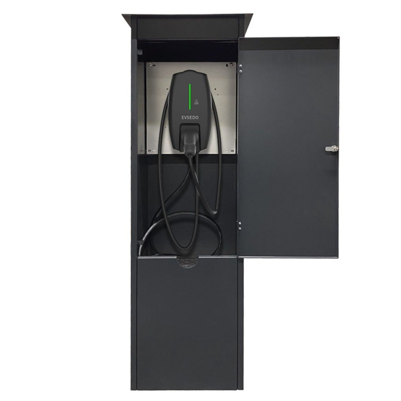 Dulap Wallbox Stele pentru stația de încărcare auto Evsedo și Alpha Încuiată cu cheie