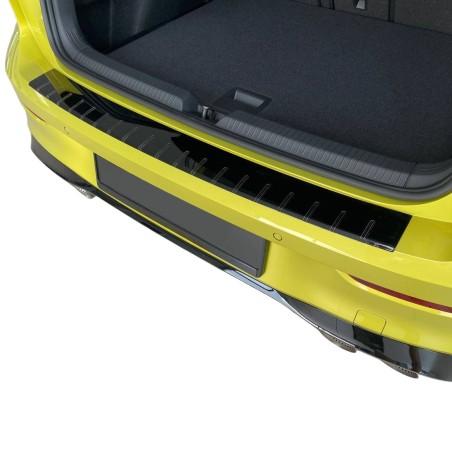 Pour VW TOURAN 3 protection du seuil de chargement en aluminium peint par poudrage Deep Black High Gloss